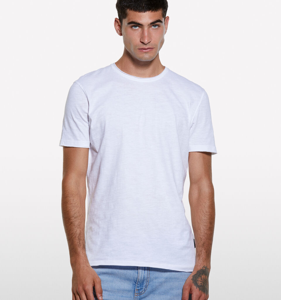 Μπλούζα κοντομάνικη λευκή slim fit - μπλουζάκια κοντομάνικα ανδρικά - Λευκο | Sisley image number 3